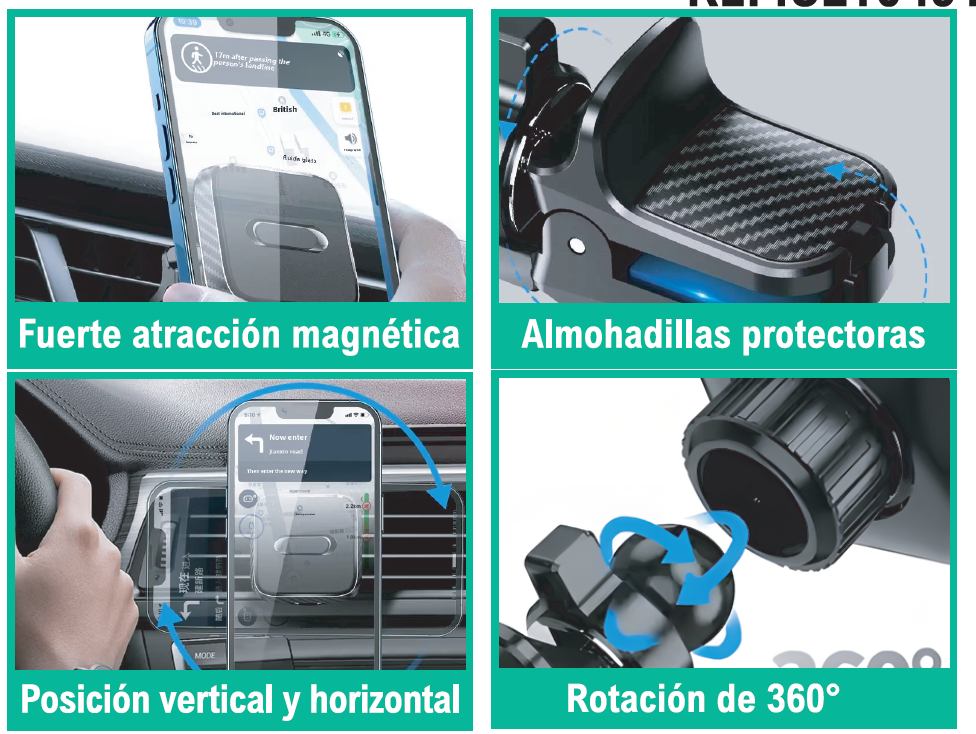 Soporte móvil de pinza para coche