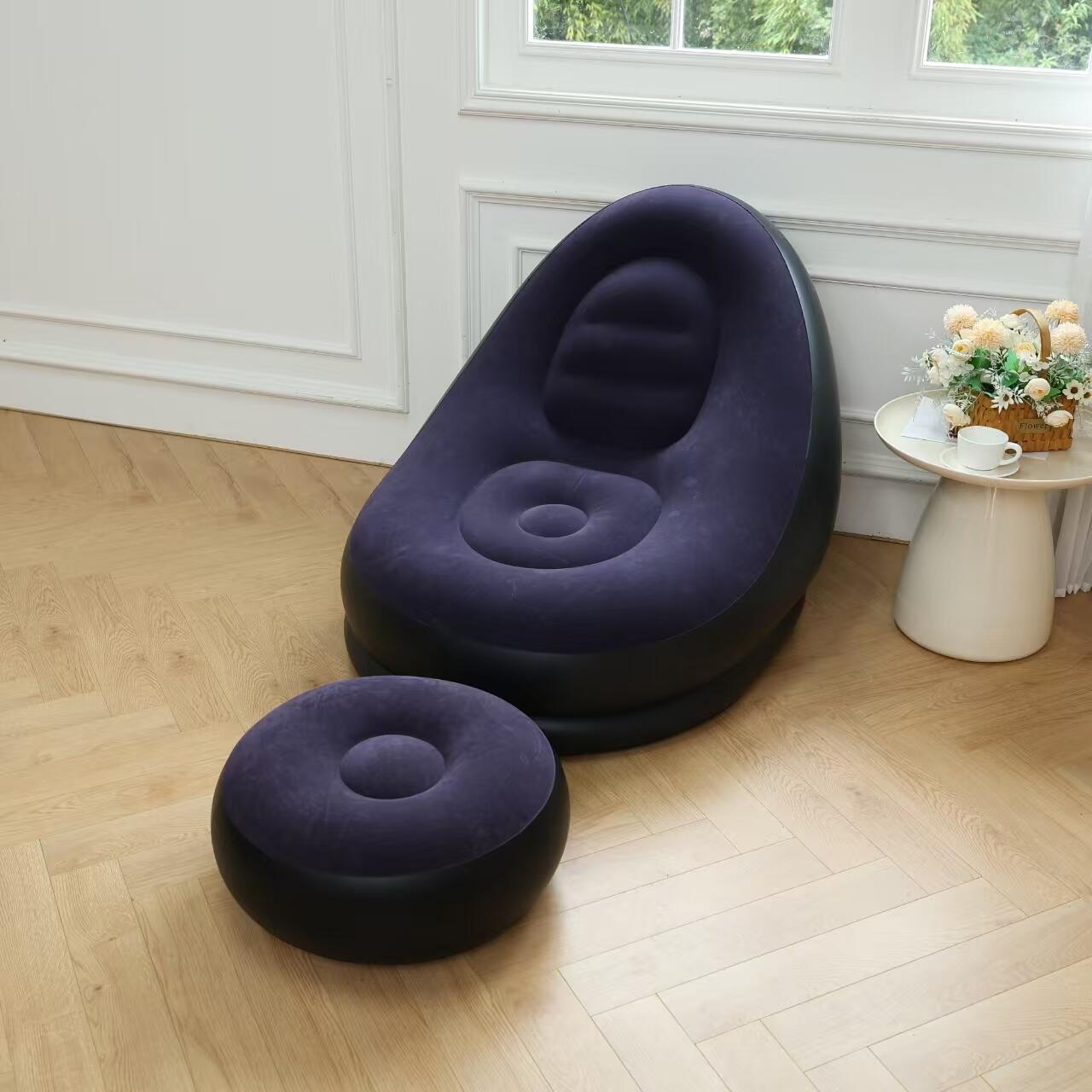 Sillón hinchable con reposapiés