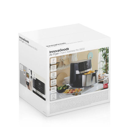 Freidora de Aire InnovaGoods Fryinn Pro 5500 Negro 1700 W 5,5 L Acero Inoxidable