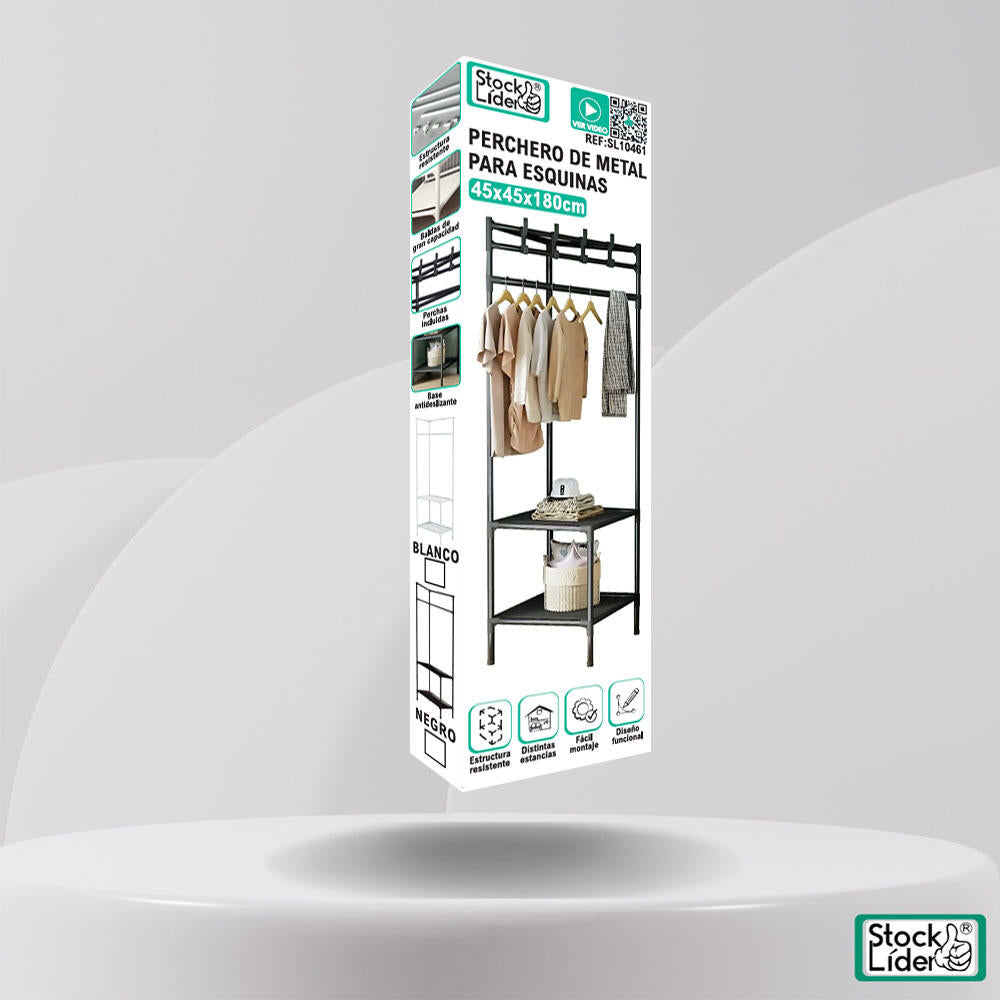 Perchero de metal para esquinas