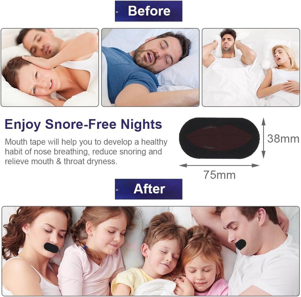 Tiras Bucales Antirronquidos, 60 Tiras para Dormir Antirronquidos