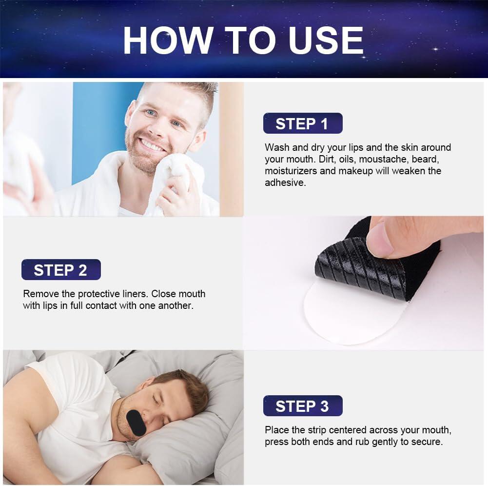 Tiras Bucales Antirronquidos, 60 Tiras para Dormir Antirronquidos